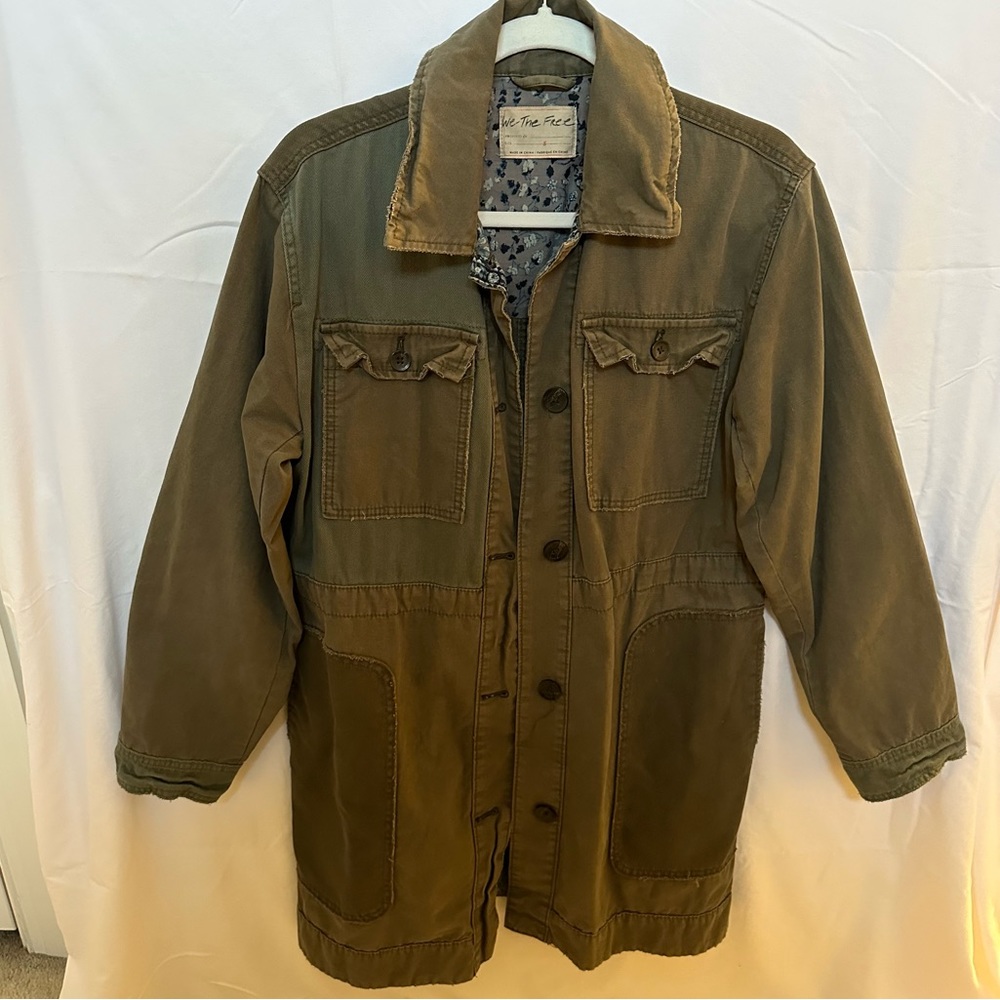 Free People Jacket/Shacket with Patchwork Details - Size Small